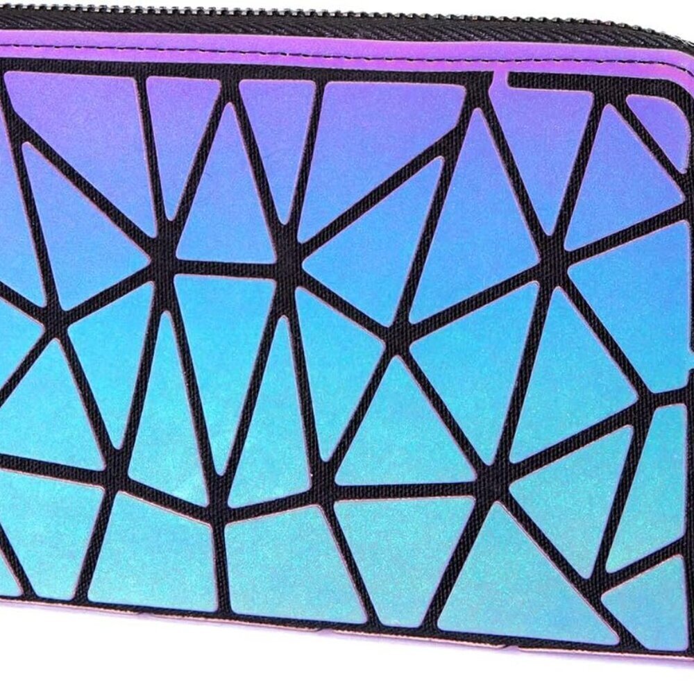 Geometric Luminous Purses and Handbags for Women Holographic Reflective Crossbod